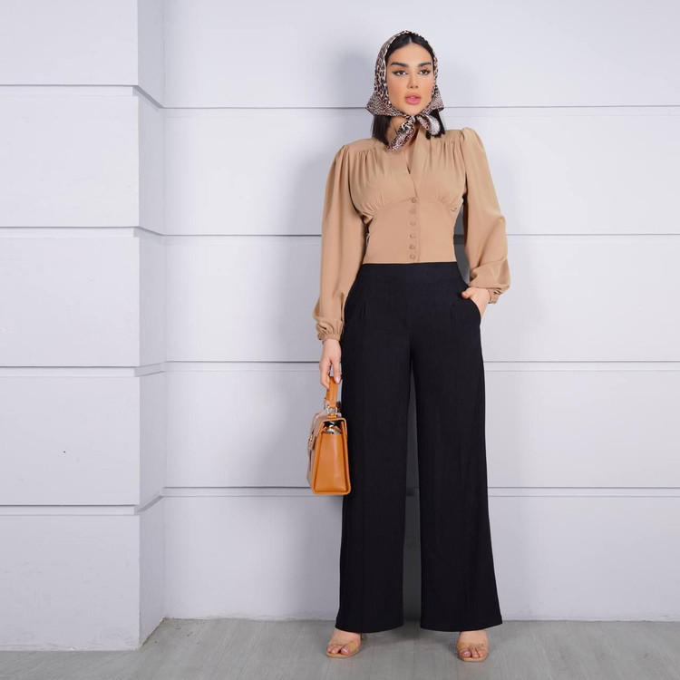 شلوار بگ زنانه پارچه ای